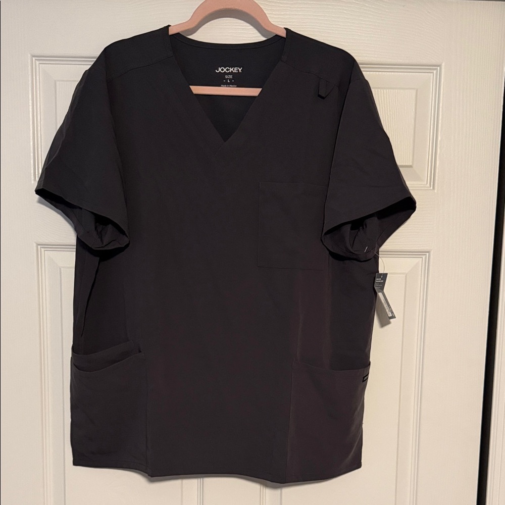 NWT Jockey Women's Charcoal Scrub Top